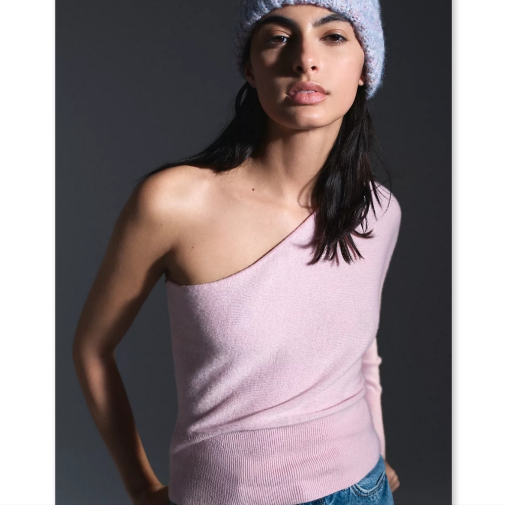 Maeve One-Shoulder Cashmere Sweater - Picture 2 of 11